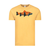 Vintage Mustard Trout Fly Fishing Nature Outdoor Fisherman Gift Vintage Tee - longCreatives