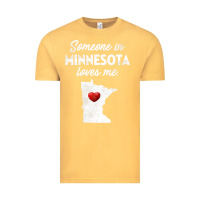 Vintage Mustard Someone In Minnesota Loves Me  Minnesota  MN Vintage Tee - longCreatives