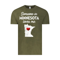 Vintage Olive Someone In Minnesota Loves Me  Minnesota  MN Vintage Tee - longCreatives