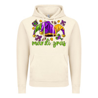 Vintage Artic Mardi Gras with jester Vintage Hoodie - NancyCooperArtShop