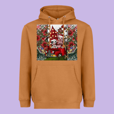 Merry Christmas Heavyweight Hoodie Designed By Cowhidedigitalart