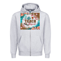 Heather Grey coffee teach repeat tumbler Zipper Hoodie - BundleAndBundleShop