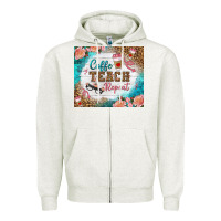 Oatmeal Heather coffee teach repeat tumbler Zipper Hoodie - BundleAndBundleShop