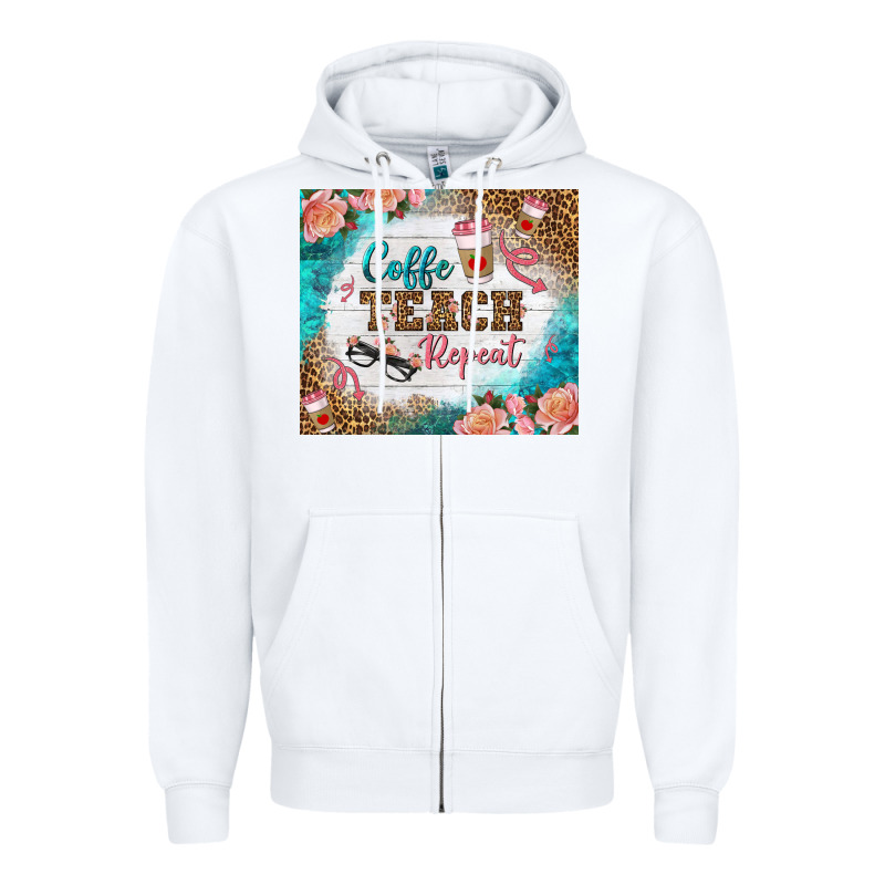 Coffee Teach Repeat Tumbler Zipper Hoodie by BundleAndBundleShop | Teevron