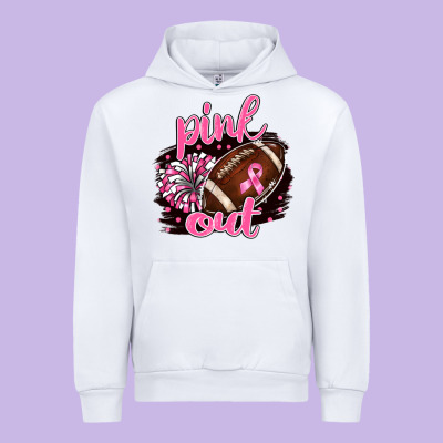 Pink Out Football Urban Hoodie Designed By Barkaloodesign