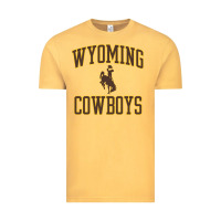 Vintage Mustard Wyoming Cowboys Men's Apparel Gameday Arch Over Cowboys Sweat Vintage Tee - longCreatives