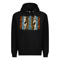 Black tool leather leopard cowhide backround Premium Hoodie - RanaPortraitStore