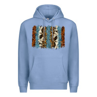 Colony Blue tool leather leopard cowhide backround Premium Hoodie - RanaPortraitStore