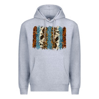Heather Grey tool leather leopard cowhide backround Premium Hoodie - RanaPortraitStore