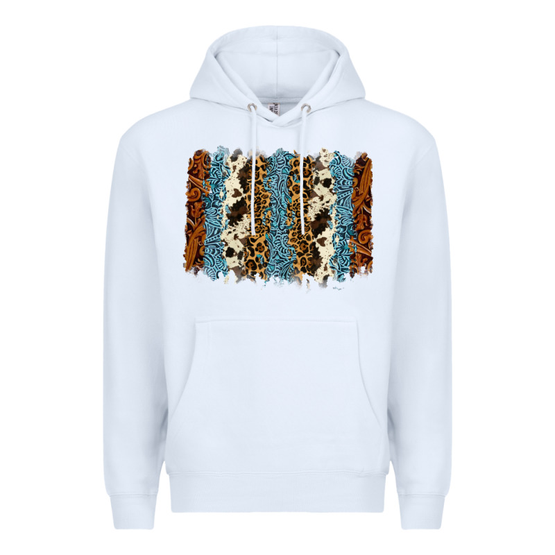 Tool Leather Leopard Cowhide Backround Premium Hoodie by RanaPortraitStore | Teevron