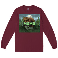 Burgundy Mama bear tumbler Long Sleeve Tee - HowdyJamesFarm