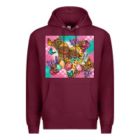 Burgundy Easter Bunnies And Egg Tumbler Premium Hoodie - BundleAndBundleShop