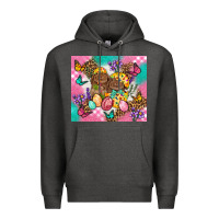 Charcoal Heather Easter Bunnies And Egg Tumbler Premium Hoodie - BundleAndBundleShop