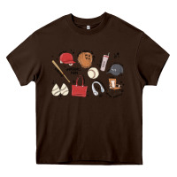 Chocolate Brown baseball mom Heavy Core Tee - MaliasSmallBusiness