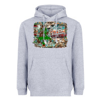 Heather Grey merry Christmas tree western Heavyweight Hoodie - CowhideDigitalArt