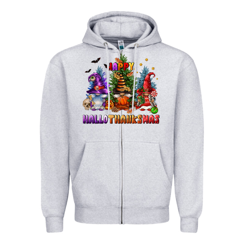 Happy Hallothanksmas Zipper Hoodie by FaDigitalArtStudio | Teevron
