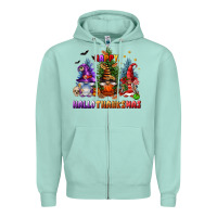 Seafoam happy hallothanksmas Zipper Hoodie - FaDigitalArtStudio