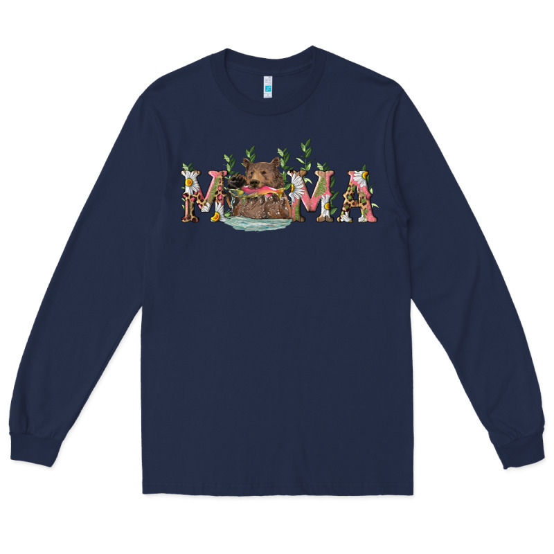 Mama With Bear And Daisy Long Sleeve Tee by RanaPortraitStore | Teevron