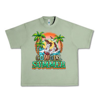 Oil Green Cowgirl summer Urban Heavy Tee - NancyCooperArtShop