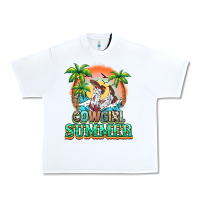 White Cowgirl summer Urban Heavy Tee - NancyCooperArtShop
