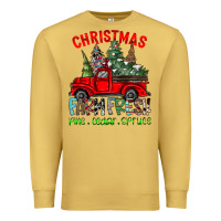 Antique Gold christmas tree farm truck Premium Sweatshirt - CowhideDigitalArt