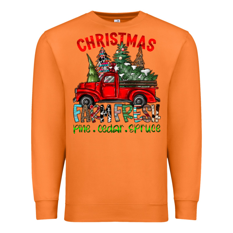 Christmas Tree Farm Truck Premium Sweatshirt by CowhideDigitalArt | Teevron
