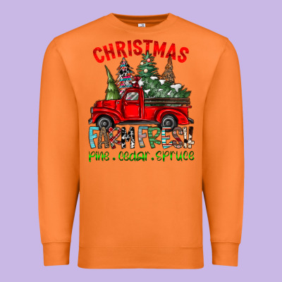 Christmas Tree Farm Truck Premium Sweatshirt Designed By Cowhidedigitalart