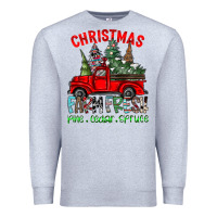 Heather Grey christmas tree farm truck Premium Sweatshirt - CowhideDigitalArt