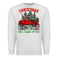 Oatmeal Heather christmas tree farm truck Premium Sweatshirt - CowhideDigitalArt