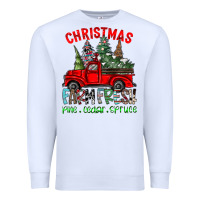 White christmas tree farm truck Premium Sweatshirt - CowhideDigitalArt