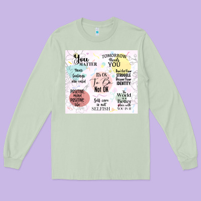 It's Ok To Be Not Ok Long Sleeve Tee Designed By Tumblerdesignbyshophia