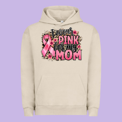 I Wear Pink For My Mom Urban Hoodie Designed By Barkaloodesign