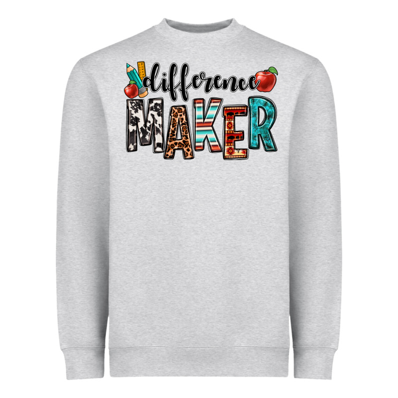 Difference Maker Teacher Heavyweight Sweatshirt by OliviaCreatesArt | Teevron