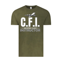 Vintage Olive CFI CFI Certified Flight Pilot Gift CFI Flying Instructor Vintage Tee - longCreatives