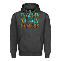 Charcoal Heather teacher of tiny humans Zipper Hoodie - BundleAndBundleShop