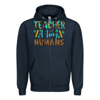 Navy teacher of tiny humans Zipper Hoodie - BundleAndBundleShop