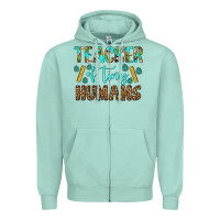 Seafoam teacher of tiny humans Zipper Hoodie - BundleAndBundleShop