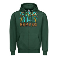 Sports Green teacher of tiny humans Zipper Hoodie - BundleAndBundleShop