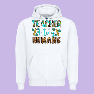 Teacher Of Tiny Humans Zipper Hoodie Designed By Bundleandbundleshop