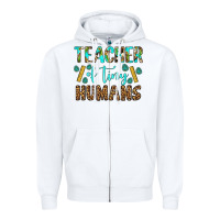 White teacher of tiny humans Zipper Hoodie - BundleAndBundleShop