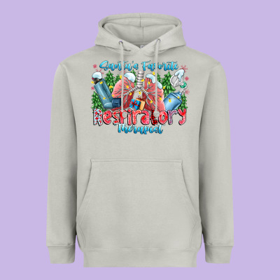 Santa's Favorite Respiratory Therapist Heavyweight Hoodie Designed By Cowhidedigitalart