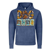 Vintage Denim Dog Mama with Paw Vintage Hoodie - texasbilliewilder