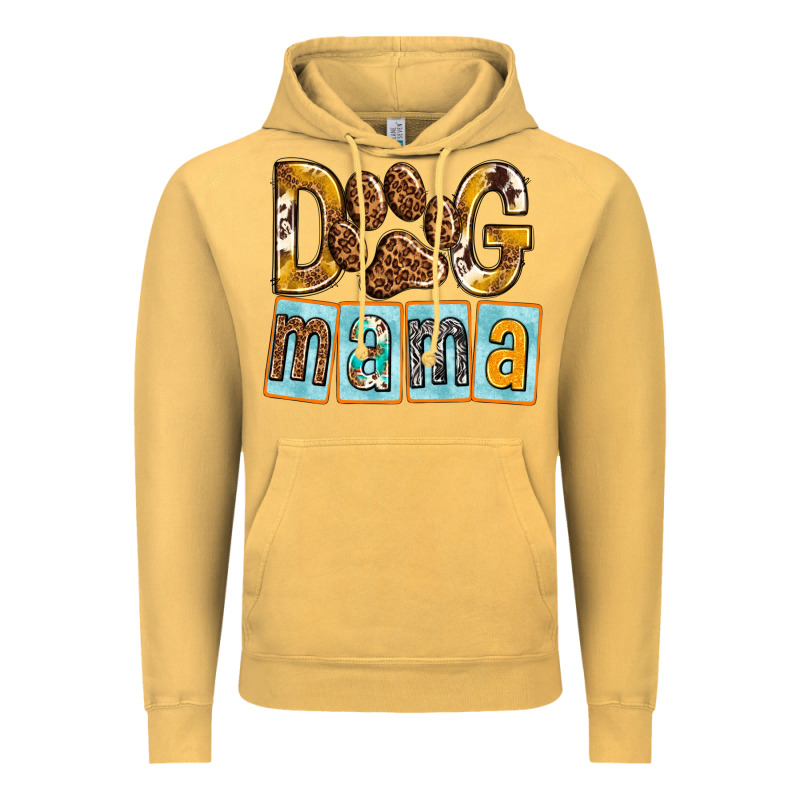 Dog Mama With Paw Vintage Hoodie by texasbilliewilder | Teevron