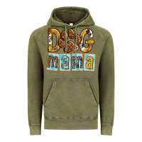 Vintage Olive Dog Mama with Paw Vintage Hoodie - texasbilliewilder