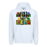 White just different not less Premium Hoodie - FaDigitalArtStudio