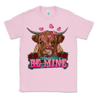 Bubblegum Pink be mine highland cow Classic Tee - RanaPortraitStore