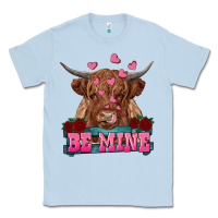 Dusty Blue be mine highland cow Classic Tee - RanaPortraitStore