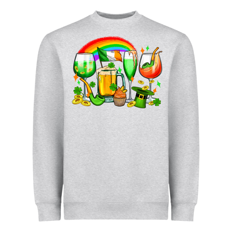 Wine Glasses St. Patricks Heavyweight Sweatshirt by OliviaCreatesArt | Teevron