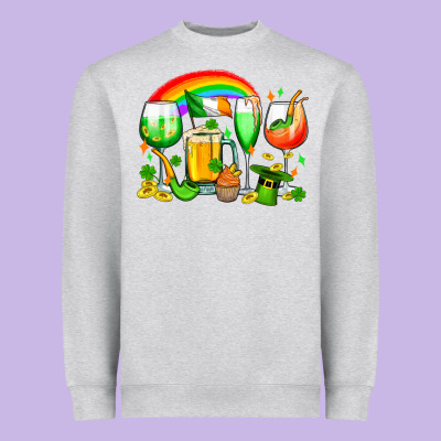 Wine Glasses St. Patricks Heavyweight Sweatshirt Designed By Oliviacreatesart