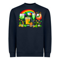 Navy wine glasses st. patricks Heavyweight Sweatshirt - OliviaCreatesArt